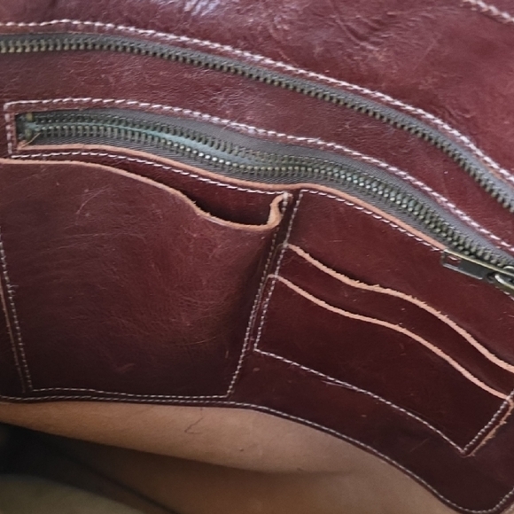 Leather And Cowhide Tote Bag Very Large - Picture 3 of 5